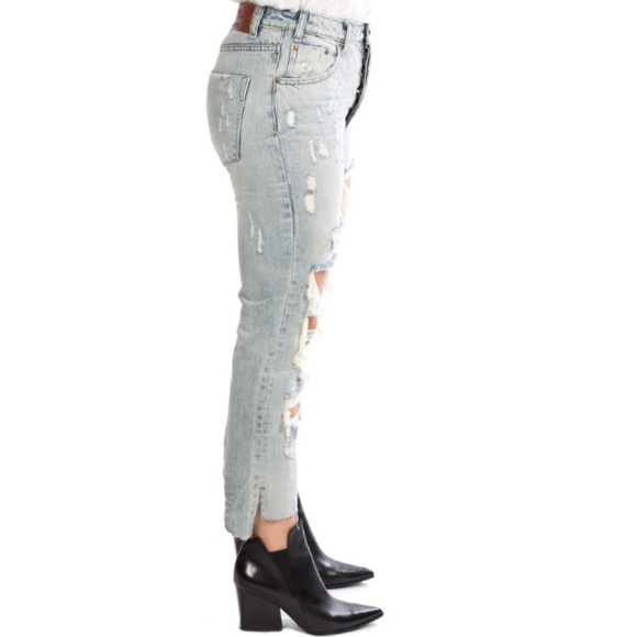 ONE x One Teaspoon Hooligan Trashed Bleached Crop - Picture 2 of 8